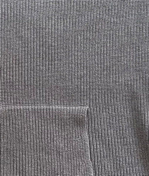 Two-Way Zipper Knit Hoodie - Grey