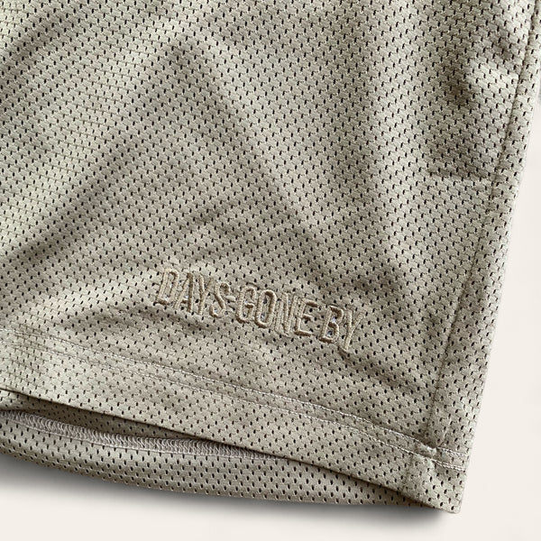 Concealed Pocket Mesh Shorts - Beige
