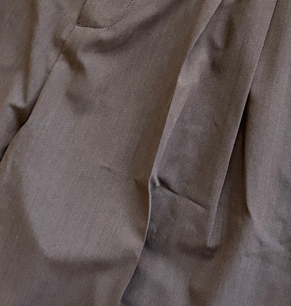 Double Pleated Trouser - Dark Brown