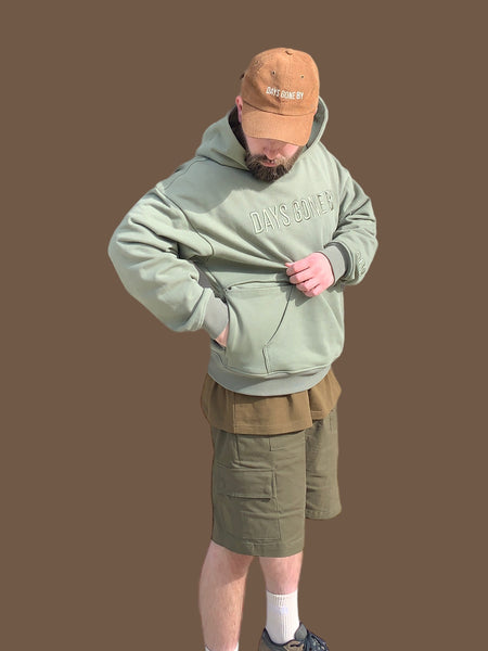 Double Concealed Pocket Hoodie - Sage Green
