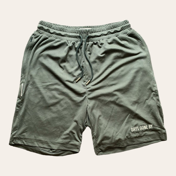 Concealed Pocket Mesh Shorts - Dark Olive