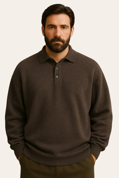 Merino Wool-Cashmere Polo - Truffle