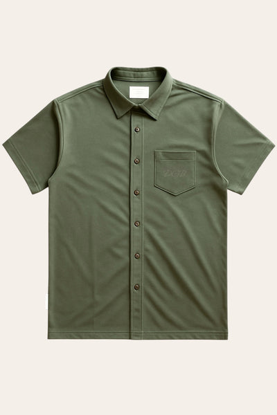 Arthur SS Button Up - Olive Green