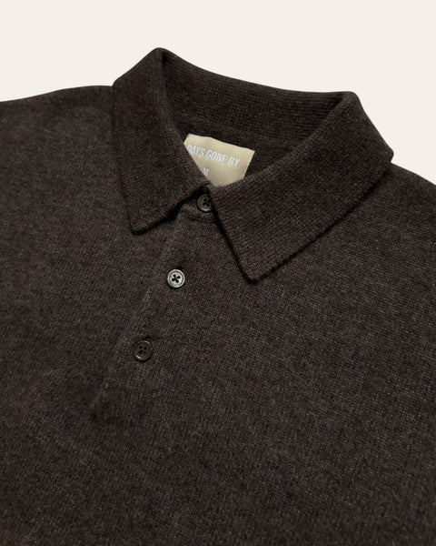 Merino Wool-Cashmere Polo - Truffle