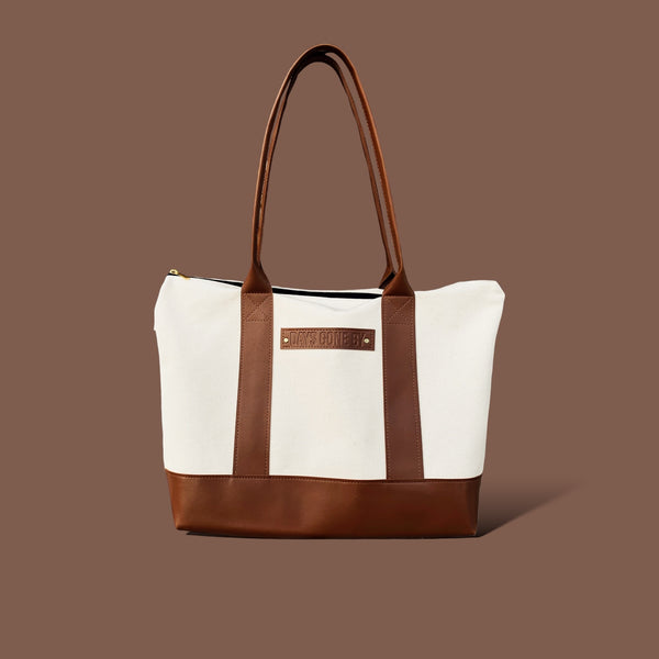 Traveler Tote Bag - Natural/Brown