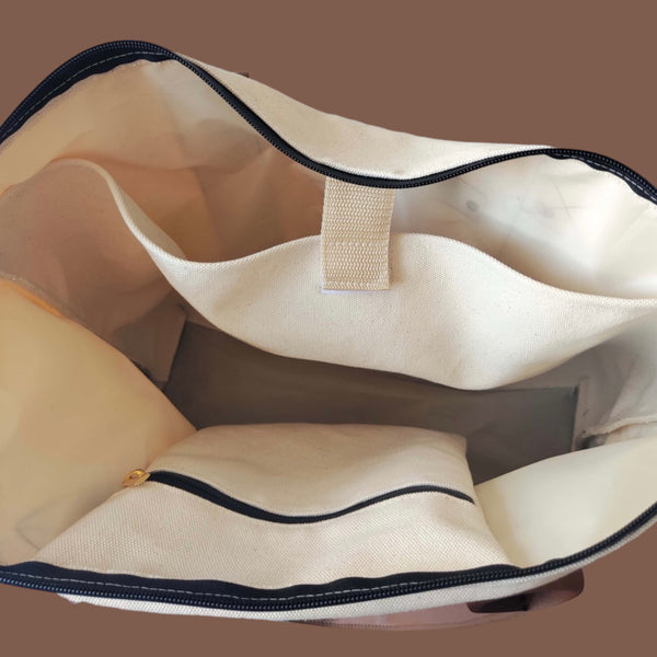 Traveler Tote Bag - Natural/Brown