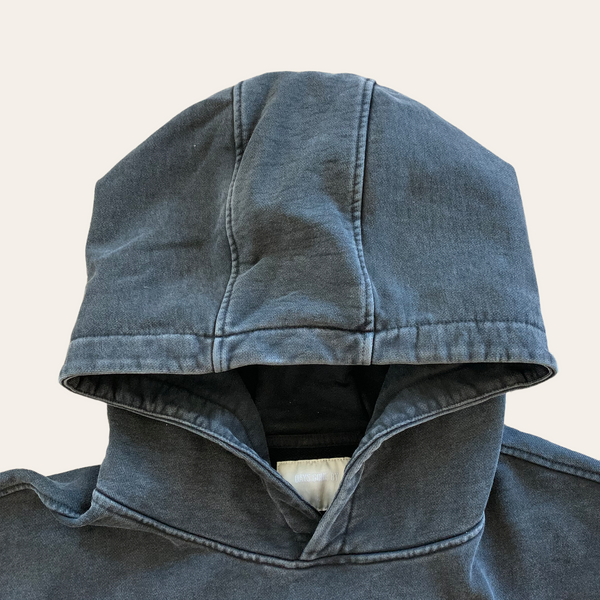Double Concealed Pocket Hoodie - Washed Black