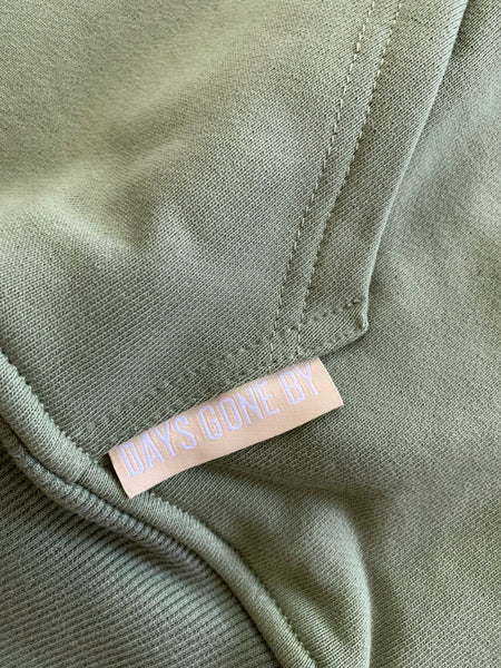 Double Concealed Pocket Hoodie - Sage Green