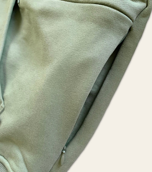 Double Concealed Pocket Hoodie - Sage Green