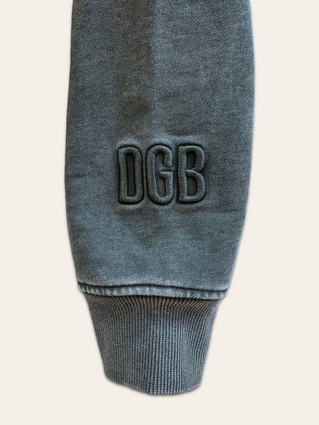 Double Concealed Pocket Hoodie - Washed Black