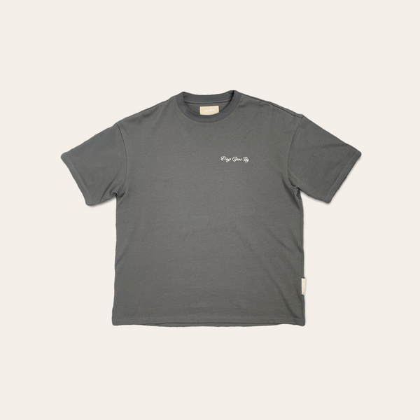 Oversized Script Logo Tee - Dark Grey
