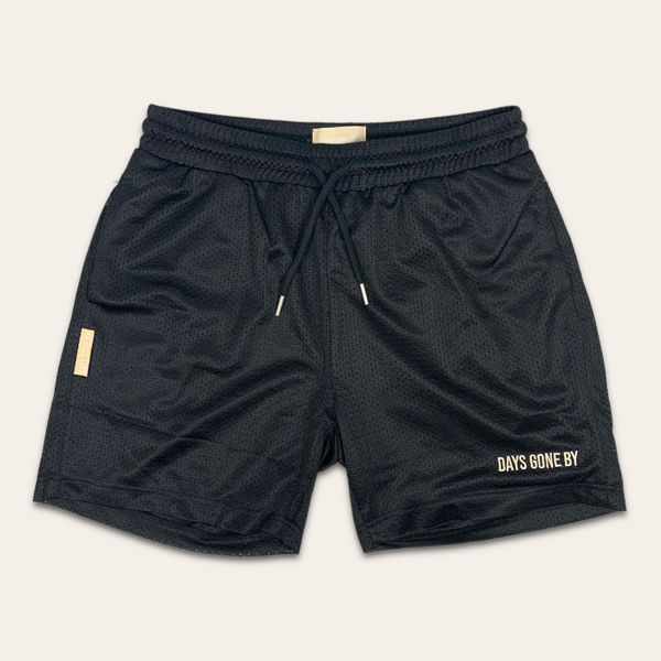Concealed Pocket Mesh Shorts - Black