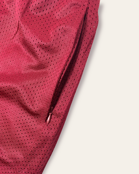 Concealed Pocket Mesh Shorts - Burgundy