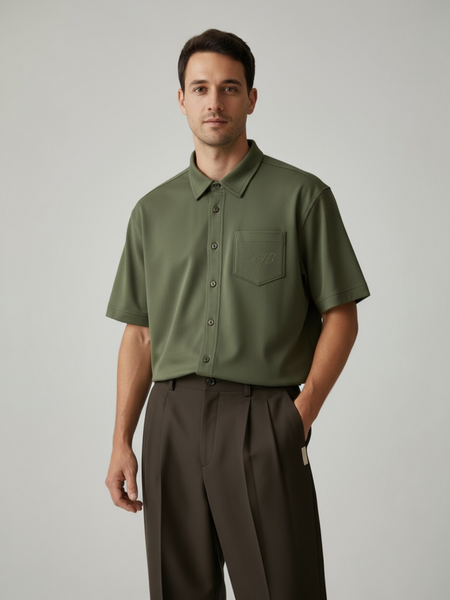 Arthur SS Button Up - Olive Green