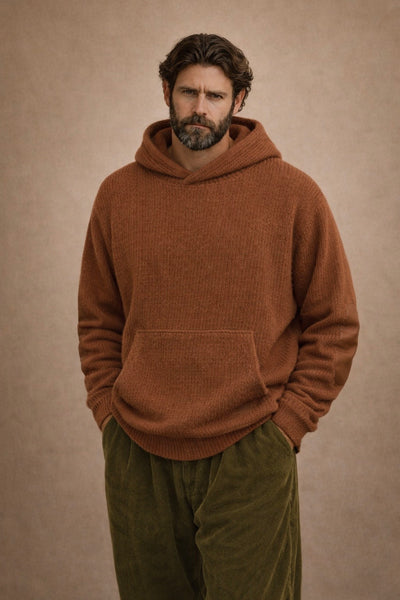 The Layover Knit Hoodie - Rust