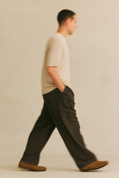 Double Pleated Trouser - Dark Brown