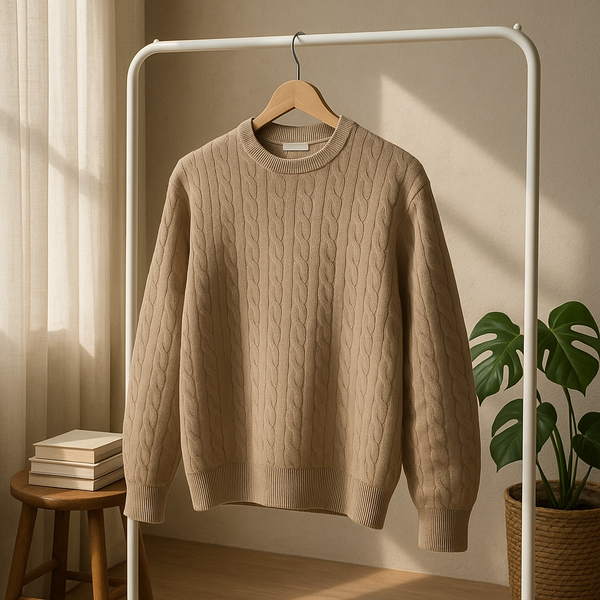 Cable Knit Sweater - Beige