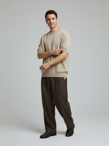 Merino Wool T-Shirt - Beige