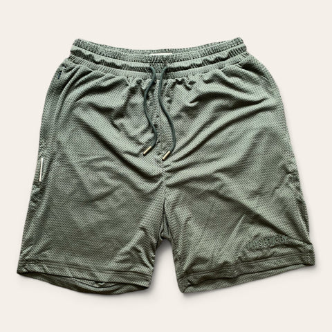 Concealed Pocket Mesh Shorts - Dark Olive