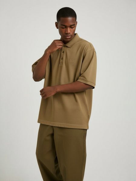 Relaxed Fit SS Polo - Tan