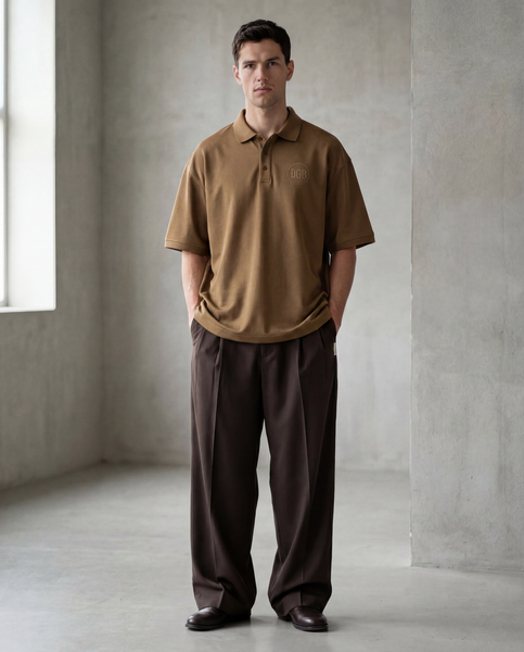 Relaxed Fit SS Polo - Tan
