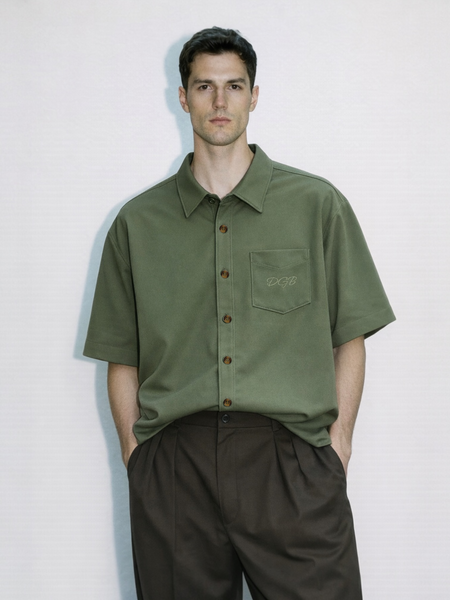Arthur SS Button Up - Olive Green