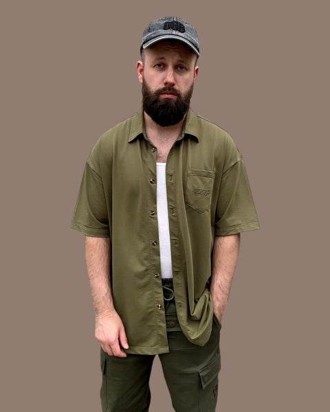 Arthur SS Button Up - Olive Green