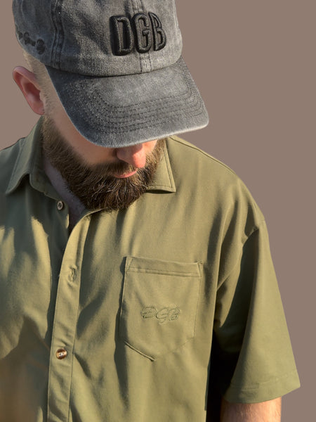 Arthur SS Button Up - Olive Green