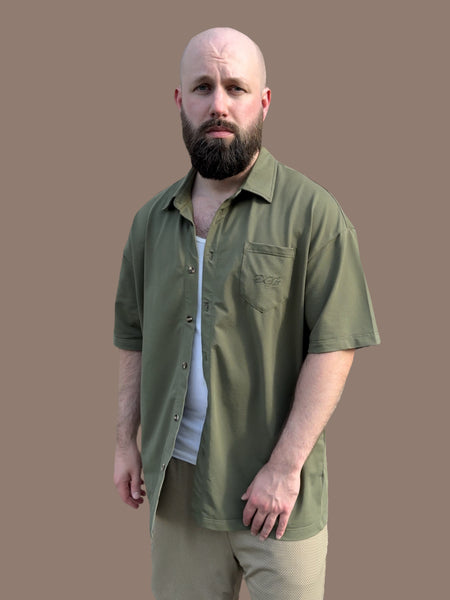 Arthur SS Button Up - Olive Green