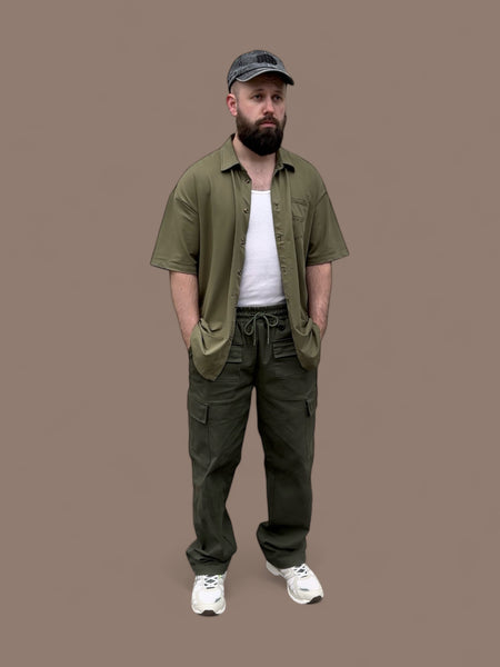 Arthur SS Button Up - Olive Green