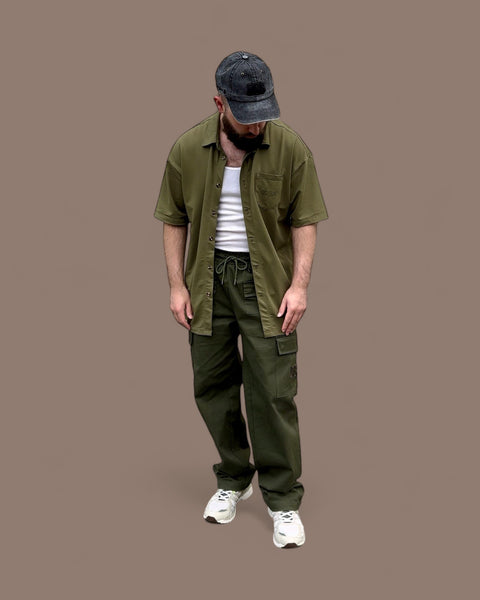 Arthur SS Button Up - Olive Green