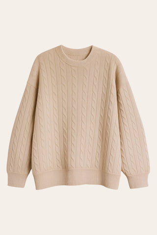 Cable Knit Sweater - Beige