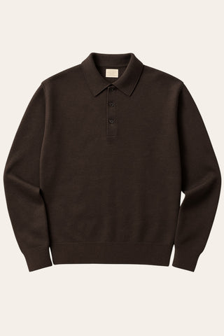 Merino Wool/Cashmere Polo - Truffle