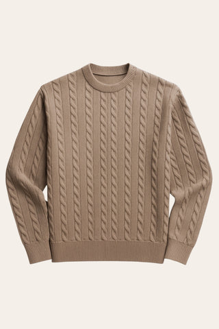 Cable-Knit Sweater - Beige