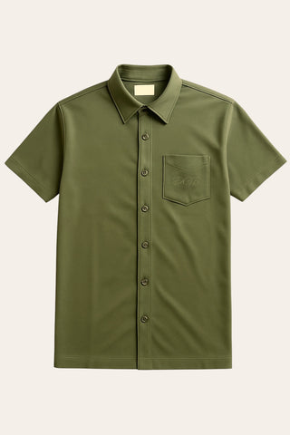 Arthur SS Button Up - Olive Green
