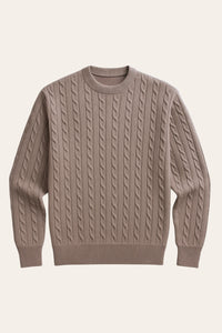Cable-Knit Sweater - Beige