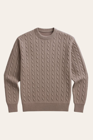 Cable-Knit Sweater - Beige