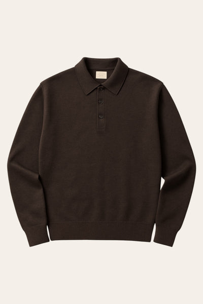 Merino Wool/Cashmere Polo - Truffle
