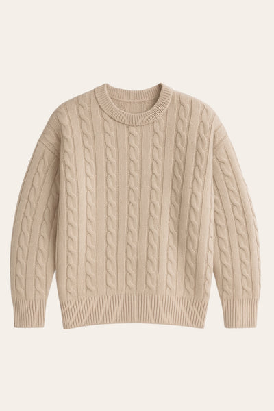 Cable Knit Sweater - Beige