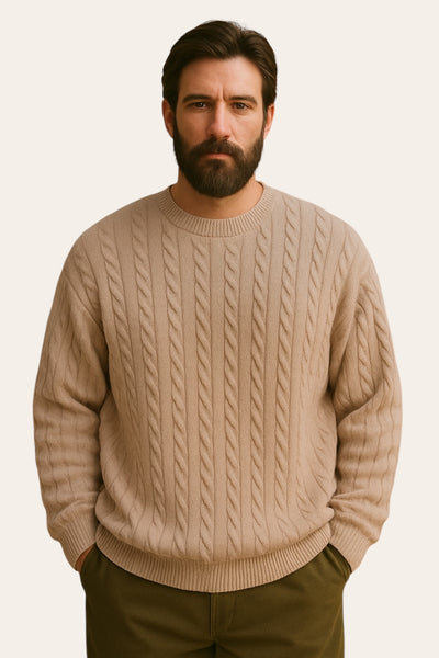 Cable Knit Sweater - Beige