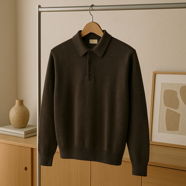 Merino Wool/Cashmere Polo - Truffle