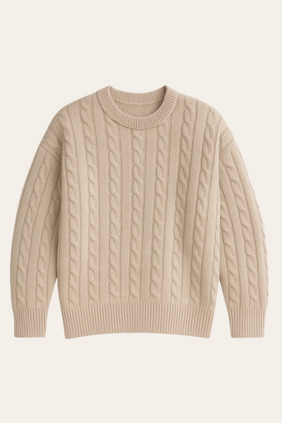 Cable Knit Sweater - Beige